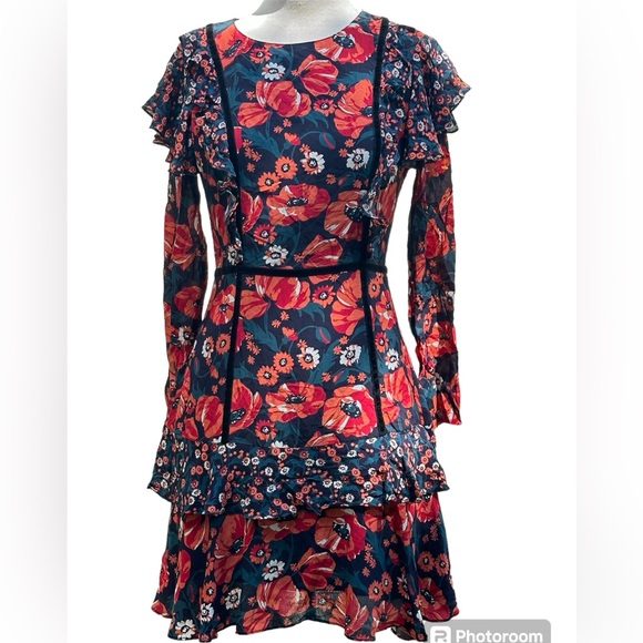 Ella Moon Dresses & Skirts - NWT Ella Moon Floral Print Two Tier Ruffle Trim Dress Size XS (XP)